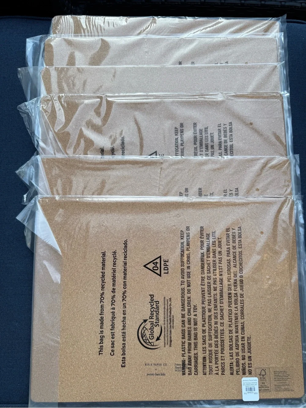 Pottery Barn Kids x Rifle Paper Co. Christmas Nutcracker Cork Placemats Set of 6